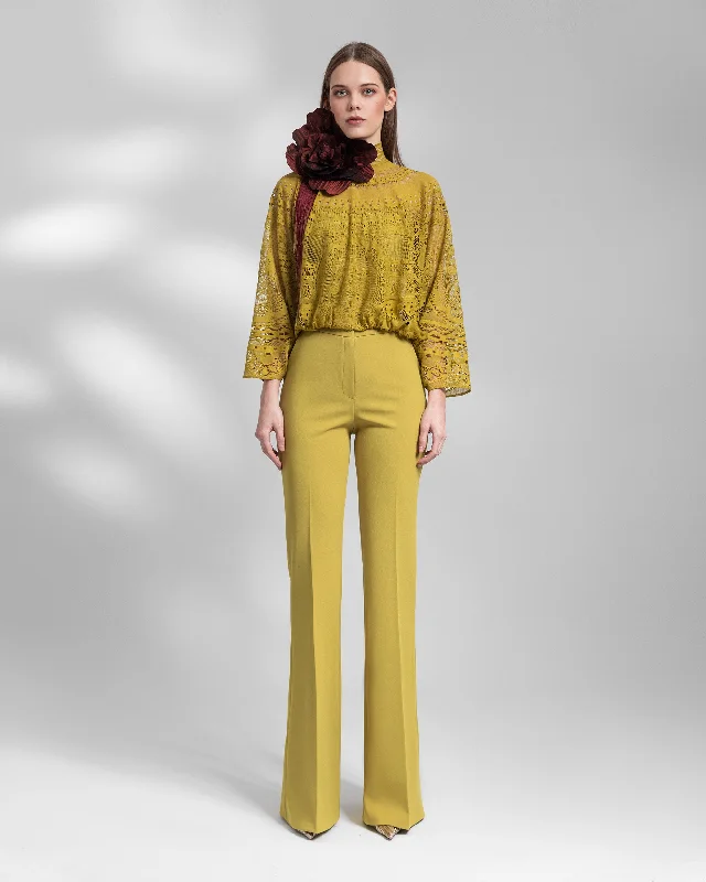 High-Neckline Top with Pants