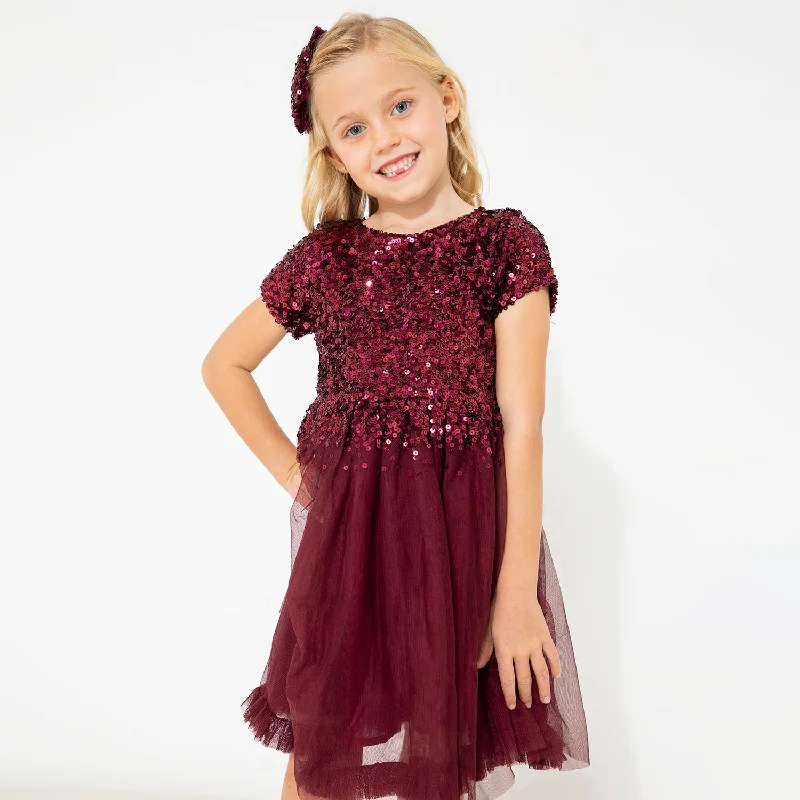 Rouge Sequins Dress With Bow And Clip Sequin Dress Style