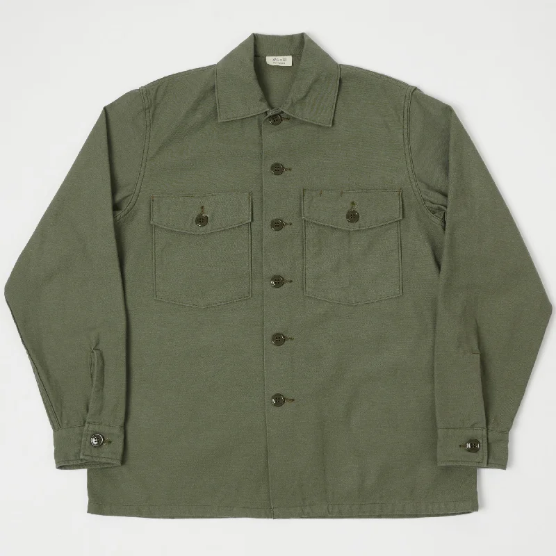 Buzz Rickson's OG-107 Cotton Sateen Utility Shirt - Olive