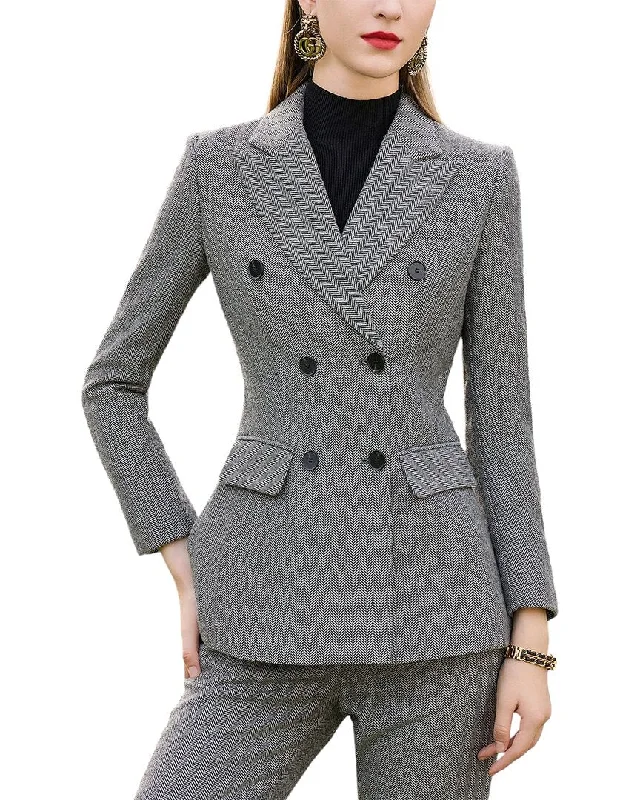 Anette Wool-Blend Blazer Blazer with Lapel