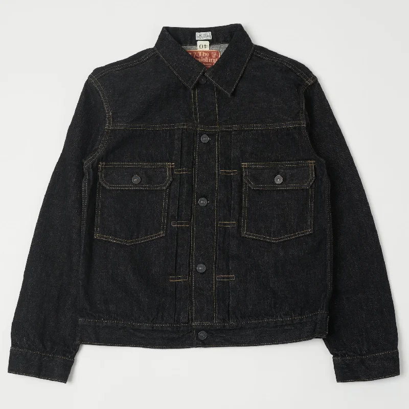 Freewheelers 507B 'The Vanishing West' 14oz Type II Denim Jacket - Black Women's breathable jackets