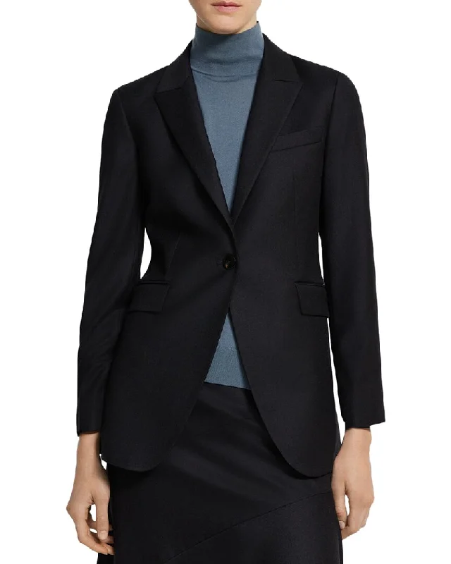 Theory Round Etiennette Wool Jacket Layered Women’s Blazer