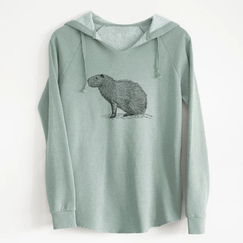 Capybara Profile - Hydrochoerus hydrochaeris - Cali Wave Hooded Sweatshirt Relaxed Fit Hoodie