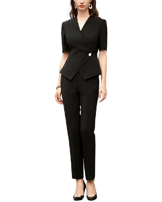 Anette 2pc Blazer & Pant Set Women’s Blazer with Pleats