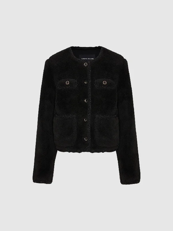 Crew Neck Straight Furry Coat