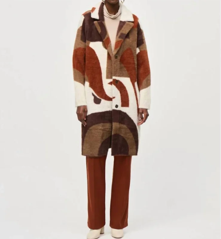 Fall Fur Blazer In Cinnamon Multi Structured Blazer Look