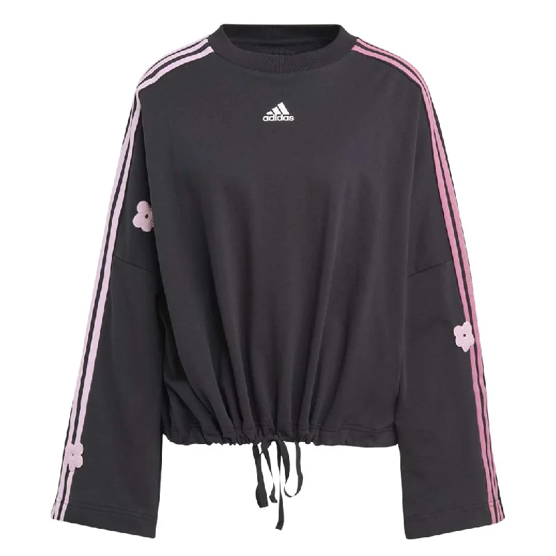 adidas - Women's Chenille Flower Patches 3-Stripes Sweatshirt (IC0011)