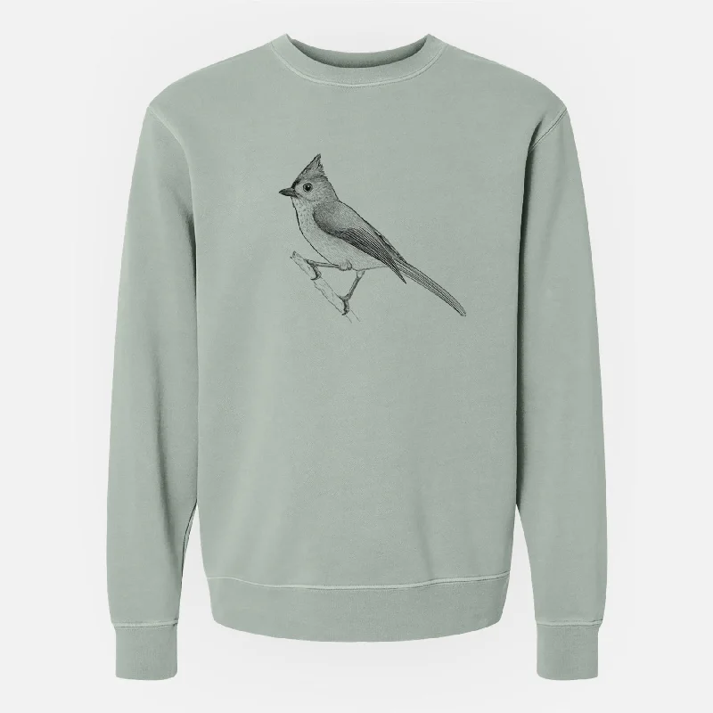 Tufted Titmouse - Baeolophus bicolor - Unisex Pigment Dyed Crew Sweatshirt Plush Hoodie Sweatshirt