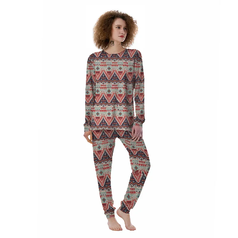 Geometric Ethnic Aztec Print Pattern Women's Pajamas Boho pajama sets