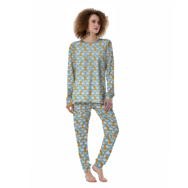 Giraffe Cute Cartoon Print Pattern Women's Pajamas Petite pajama sets