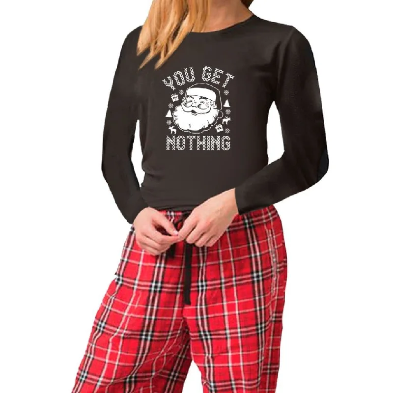 You Get Nothing Women's Matching Christmas Pajama Sets Couple pajama sets