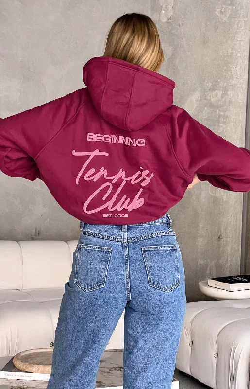 Beginning Red Tennis Club Bubble Hoodie Party sweaters