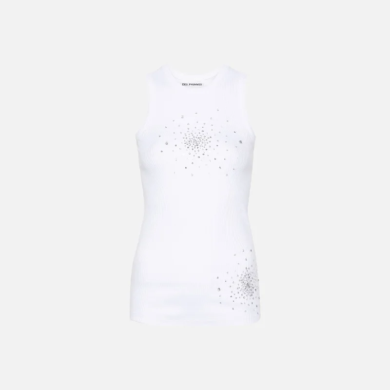 Des Phemmes Tank Top - White Edgy sweaters