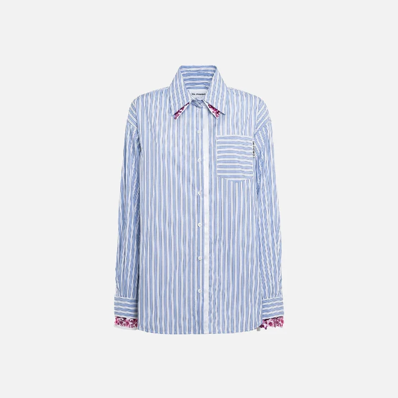 Des Phemmes Shirt - White / Light Blue Fashionable sweaters