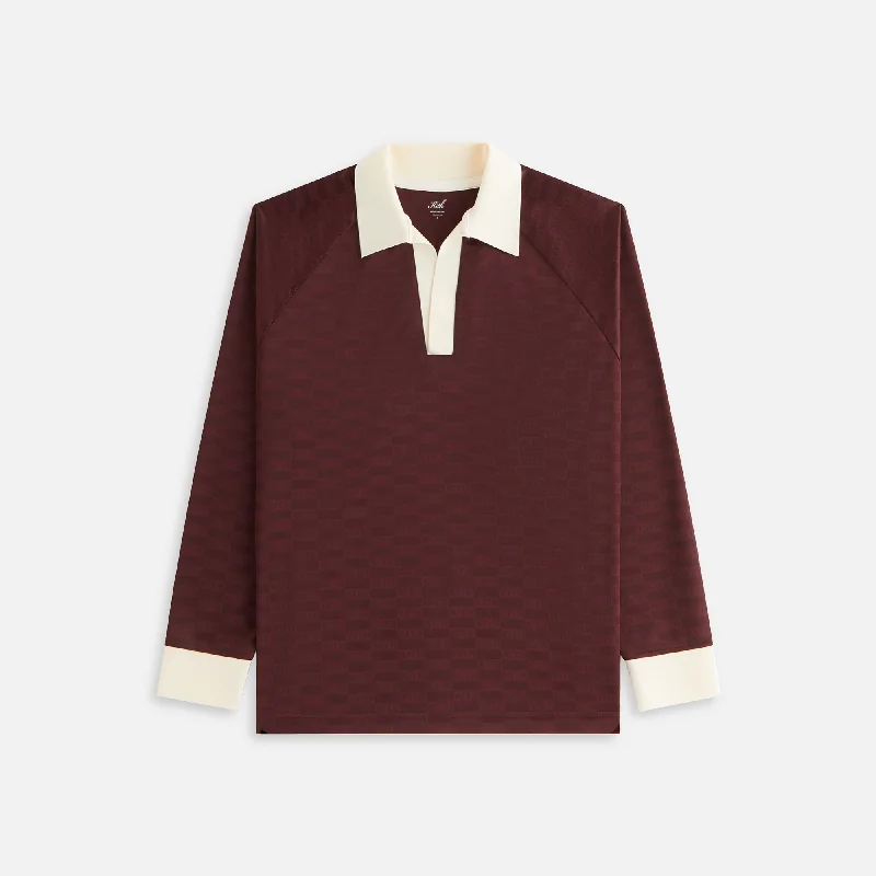 Kith Women Ridley Polo Monogram Jersey Long Sleeve - Magma Cheap sweaters