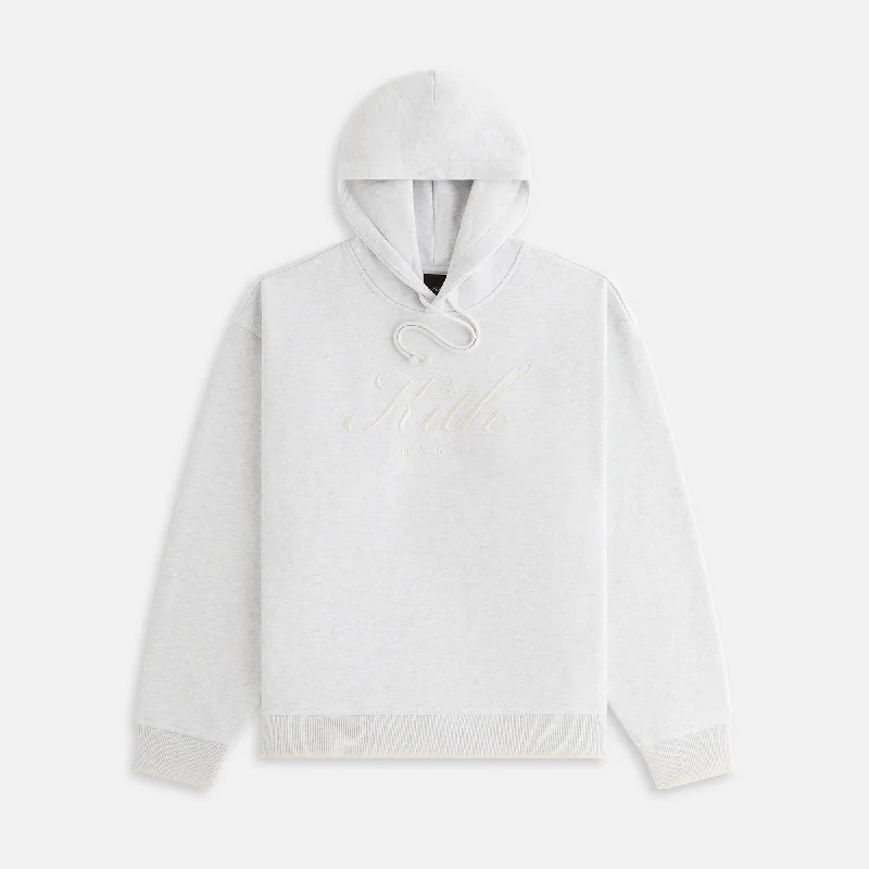 Kith Women Maverick Script Hoodie - Light Heather Grey Men's sweaters