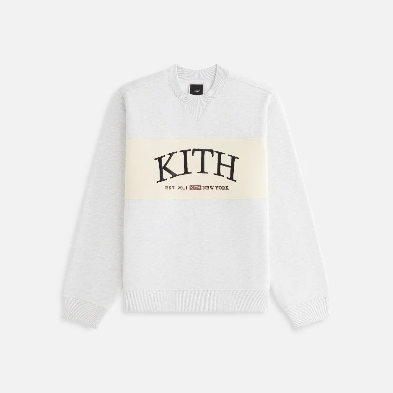 Kith Women Ashwin Panelled Crewneck - Light Heather Grey Boho-style sweaters