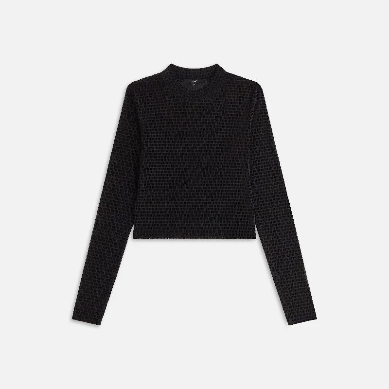 Kith Women Mulberry Monogram Mesh Long Sleeve Tee - Black Levi's sweaters