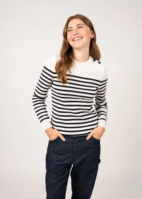 Rochefort striped sailor jumper - in wool (ECUME/NAVY) Cardigan sweaters