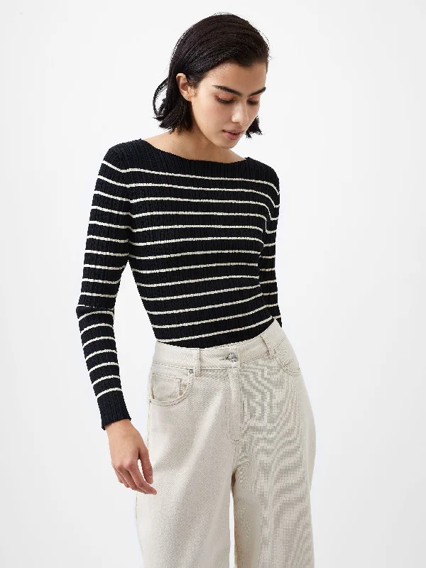 Stripe Crinkle Knit Water-resistant sweaters