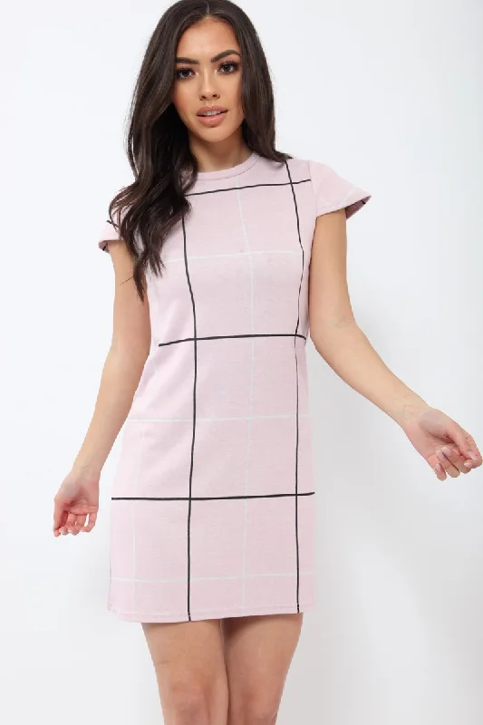 Pink Check Print Mini Dress - Lorna Versatile mini dresses for all occasions