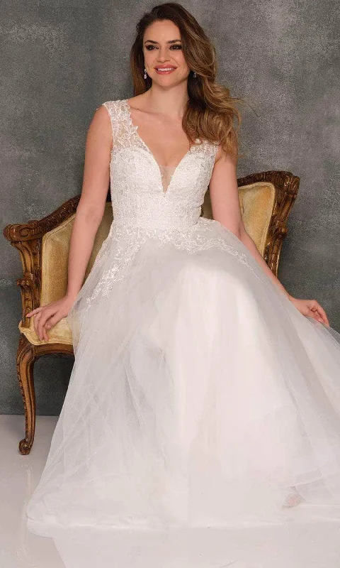 Dave & Johnny Bridal A10464 - Full Sheer Back Bridal Gown Lace Back Wedding