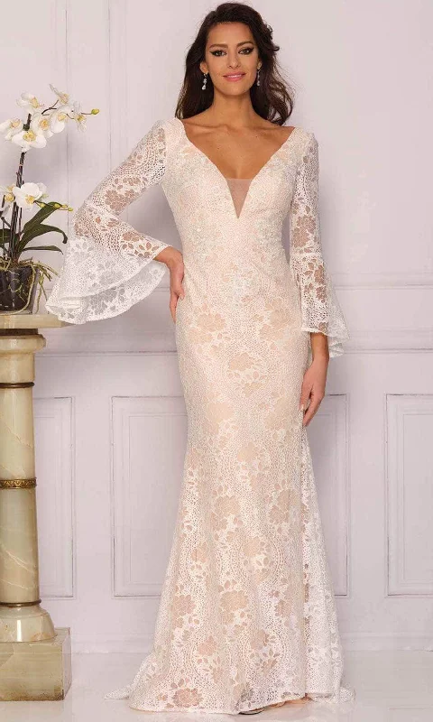 Dave & Johnny Bridal A10486 - Laced Long Sleeved Bridal Gown Sexy Wedding Dress