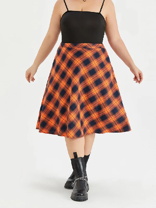 Halloween High Waist Plaid Print Skirt Street style unclassified skirts