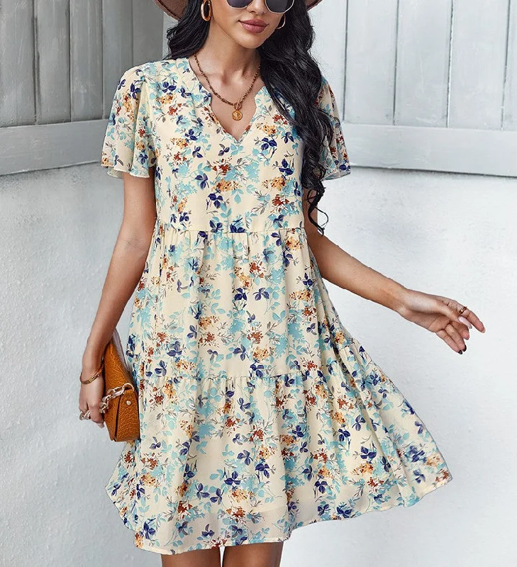 Follow Through Floral Tiered Midi Dress Flattering midi dresses for all body types