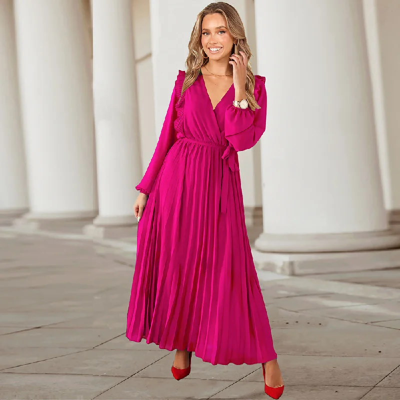 Myka Drape Midi Dress - Fuchsia Elegant midi dresses