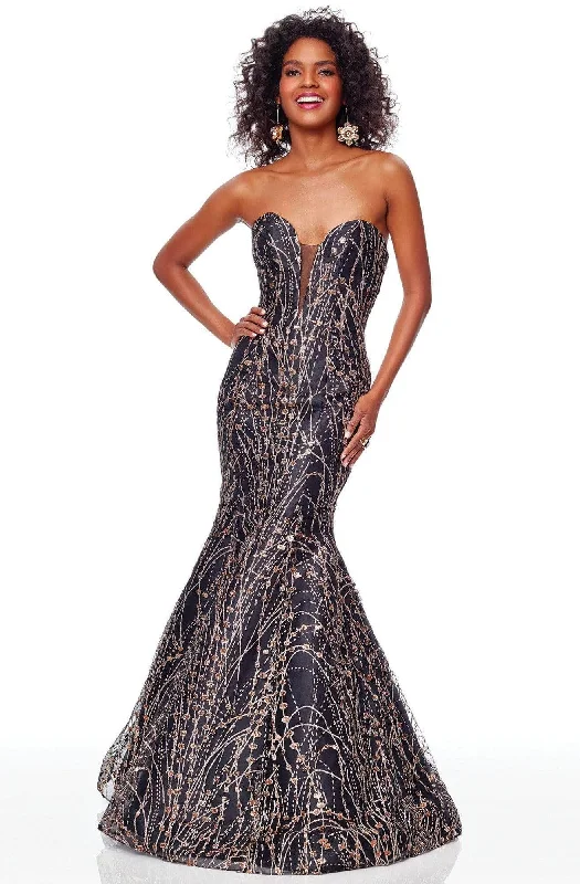 Clarisse - Glitter Strapless Mermaid Prom Gown 3719  - 1 pc Black/Gold In Size 6 Available Best party dresses for dancing