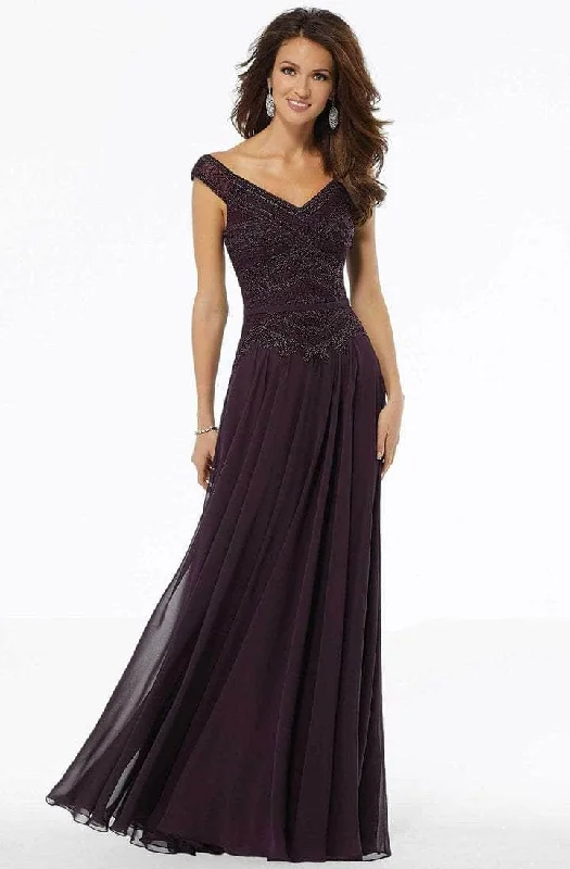 MGNY By Mori Lee - 72134SC Embellished V-neck Evening Gown Sexy little black party dresses