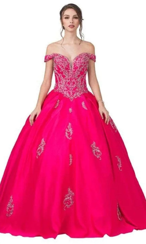 Trevi Collection L2363 - Lace Appliqued Ballgown Comfortable party dresses for all-night wear