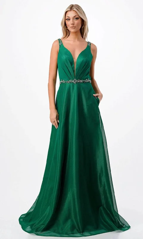 Trevi Collection P2115 - Bejeweled Waist Evening Dress Smocked party dresses