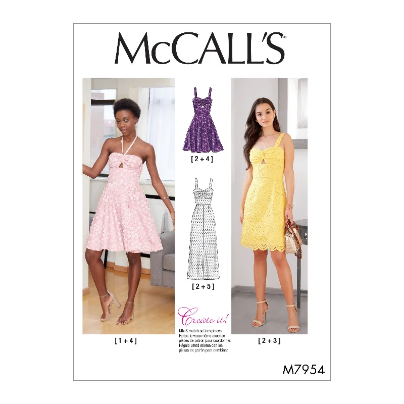 CLEARANCE • McCall's Pattern MISSES' SPECIAL OCCASION DRESSES 7954 Tiered floral dresses