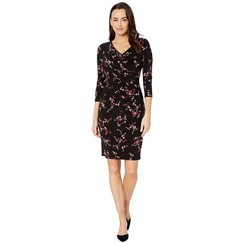 LAUREN RALPH LAUREN LADIES ANDEE FLORAL JERSEY DRESS NAVY Maternity floral dresses