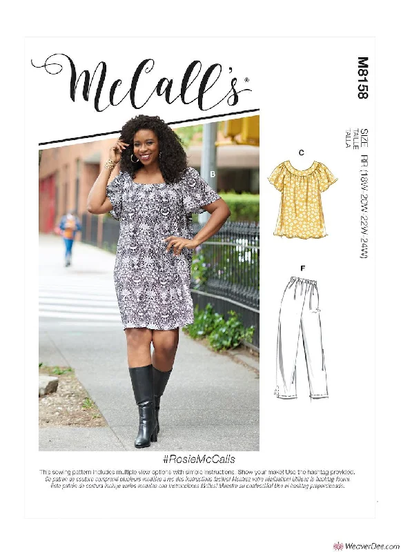 McCall's Pattern M8158 Women's Tops, Dresses, Shorts & Capri Pants #RosieMcCalls Women's floral dresses