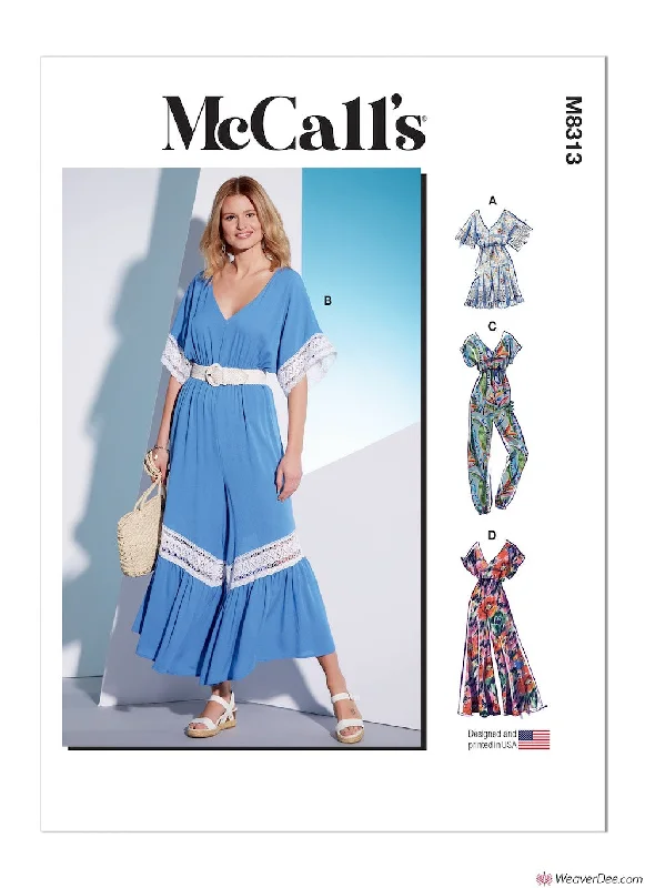 McCall's Pattern M8313 Misses' Romper & Jumpsuits Women's floral dresses