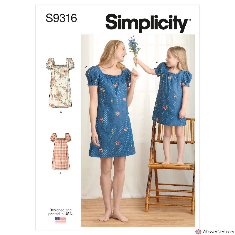 Simplicity Pattern S9316 Mother & Daughter Dresses Best floral dresses for plus size