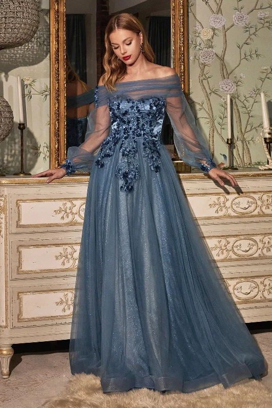 **Enchanting Elegance: CD978 Strapless Sweetheart Gown with Sheer Sleeves** Preppy unclassified dresses