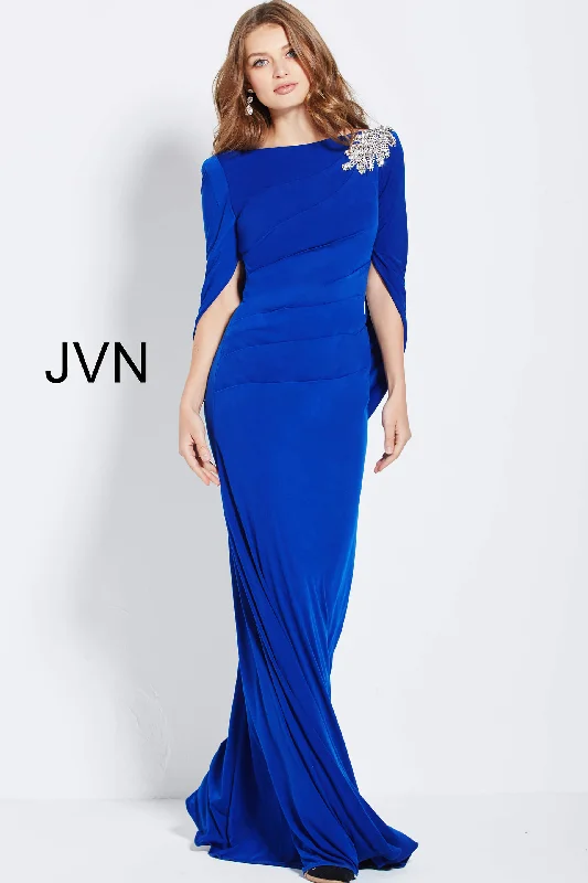 Jovani -JVN49838 Beaded Draped Sheath Dress Color block unclassified dresses