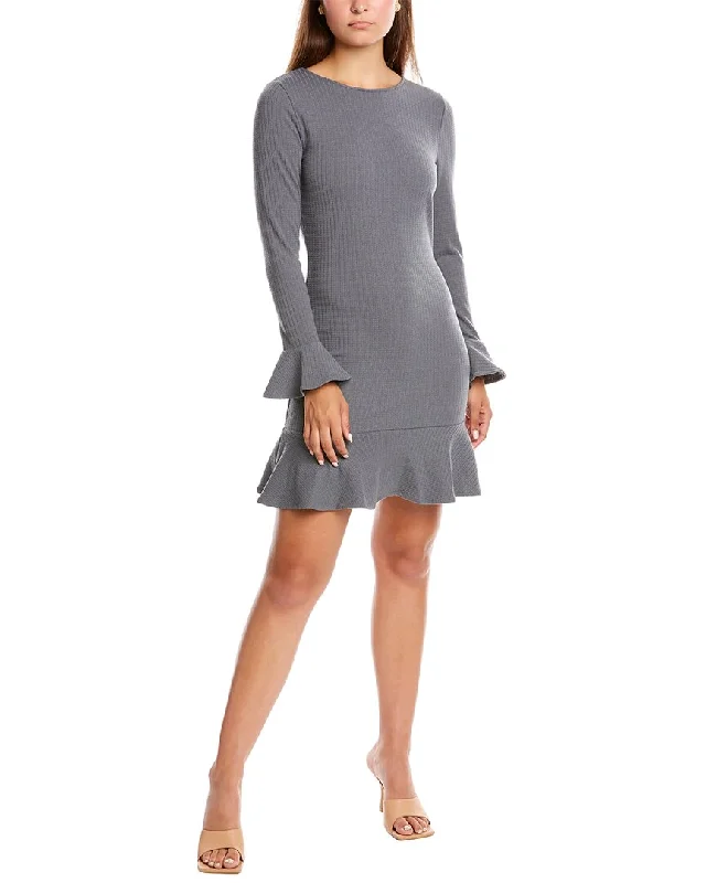 Honey & Beau Love To Be Free Knit Mini Dress Ruffled Mini Skirt