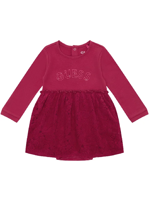 Red Long Sleeve Mini Dress (0-12M) Wrap Mini Skirt