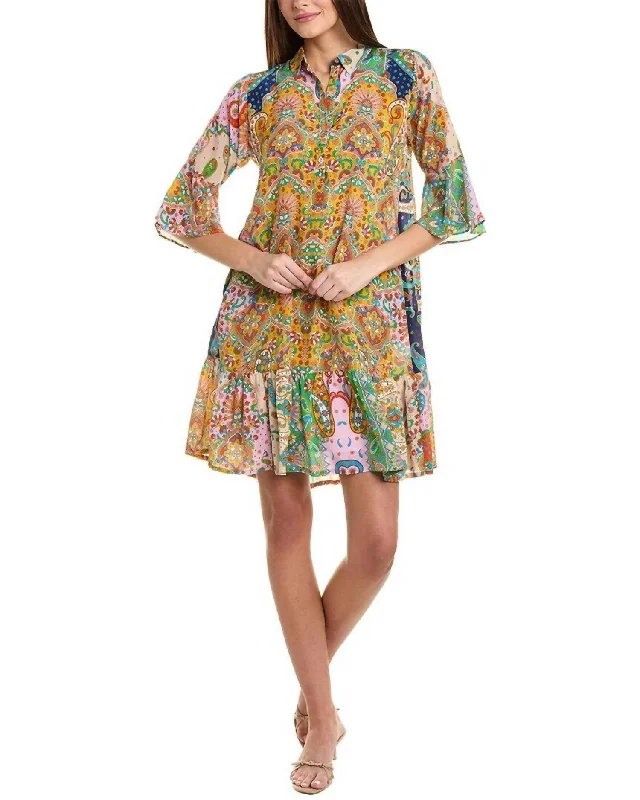 Braemar Eleon Long Sleeves Dress In Multi High-Waisted Maxi Skirt