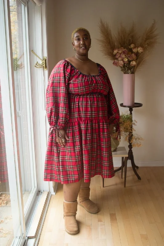 Eliza Faulkner Josie Long Dress (Red Plaid) Maxi Skirt Outfit