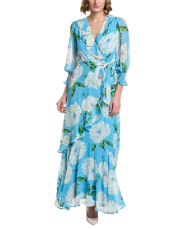 Taylor Printed Chiffon Maxi Dress Button-front Maxi Skirt