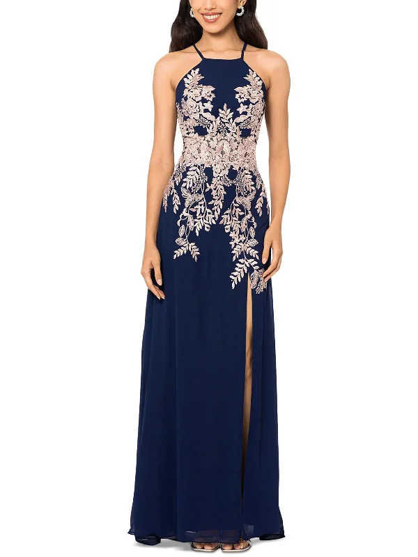 Womens Embellished Long Evening Dress Elegant Maxi Look