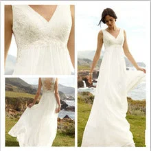 David's Bridal Soft Chiffon Sheath Tank with Illusion Lace Back Lace Dress Deep V